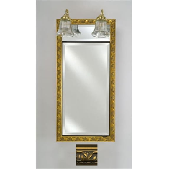 Afina Corporation SD-LT1740RVALGD 17 in.x 40 in.Traditional Integral Lighted Single Door- Valencia Antique Gold