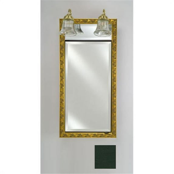 Afina Corporation SD-LT2030RCOLGN 20 in.x 30 in.Recessed Single Door Cabinet with Traditional Lights - Colorgrain Green