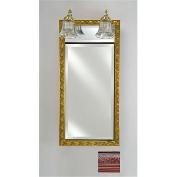Afina Corporation SD-LT2030RPALCE 20 in.x 30 in.Recessed Single Door Cabinet with Traditional Lights - Parliament Cherry