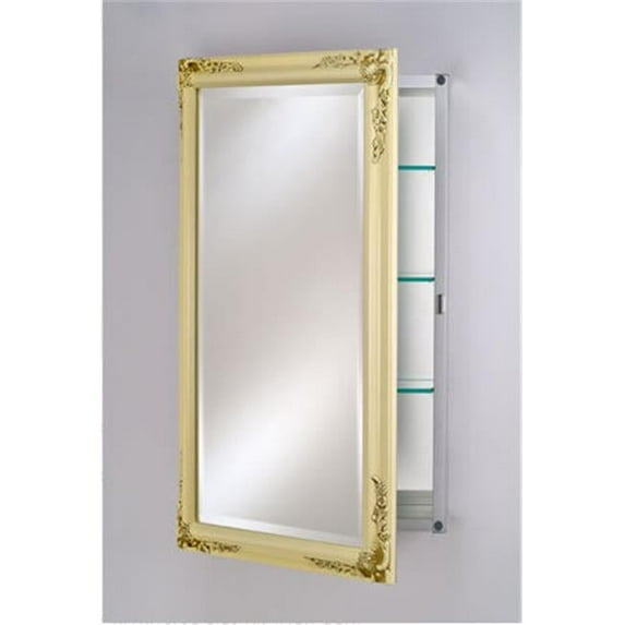 Afina Corporation SD1626RBSXPBI 16 in.x 26 in.Single Door Basix Plus Medicine Cabinet - Antique Biscuit