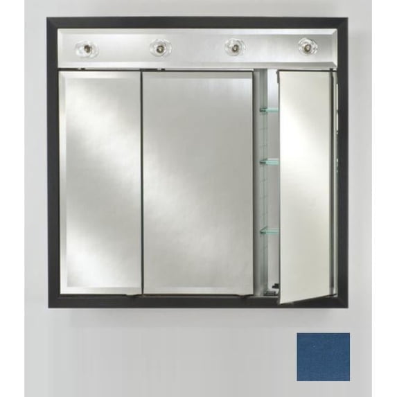 Afina Corporation TD-LC3834RCOLBL 38 in.x 34 in.Recessed Triple Door Cabinet with Contemporary Lights - Colorgrain Blue