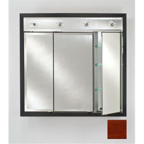 Afina Corporation TD-LC4740RARLCE 47 in.x 40 in.Recessed Contemporary Integral Lighted Triple Door - Arlington Cherry