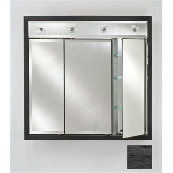 Afina Corporation TD-LC4740RSOHBK 47 in.x 40 in.Recessed Contemporary Integral Lighted Triple Door - Soho Brushed Black