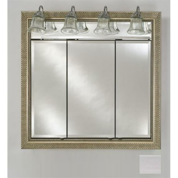Afina Corporation TD-LT3834RSOHST 38 in.x 34 in.Recessed Triple Door Cabinet with Traditional Lights - Soho Stainless