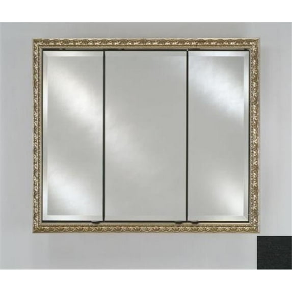 Afina Corporation TD4430RCOLBK 44 in.x 30 in.Recessed Triple Door Cabinet - Colorgrain Black