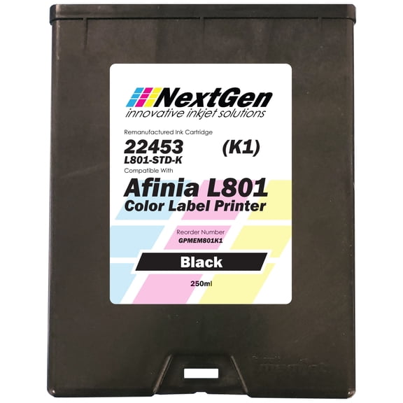 Afinia L801-STD-K Compatible Black (K1) Ink Cartridge for Afinia L801 Label Printer  (SKU 22453)