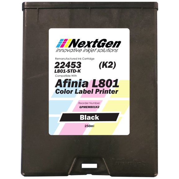 Afinia L801-STD-K Compatible (K2) Ink Cartridge for Afinia L801 Label Printer (SKU 22453)