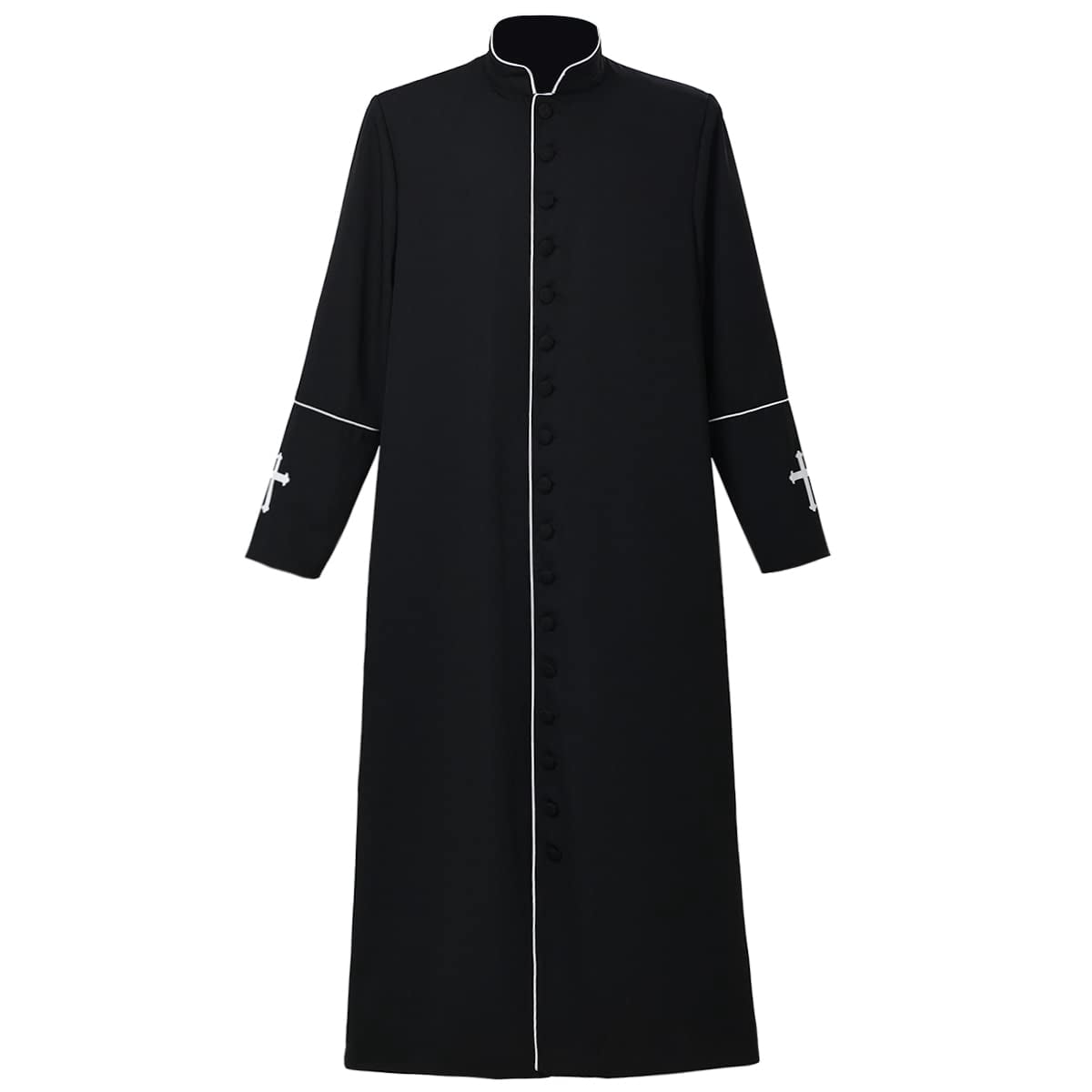 Vestments Robe Afinprain Men's Clergy Robe Stand Collar Long Sleeve Liturgical ...