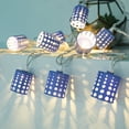 thumbnail image 1 of Afirst Decorative Light String, 10 Bulbs Blue Plastic Hollow Lampshade Waterproof Fairy String Light, 1 of 13
