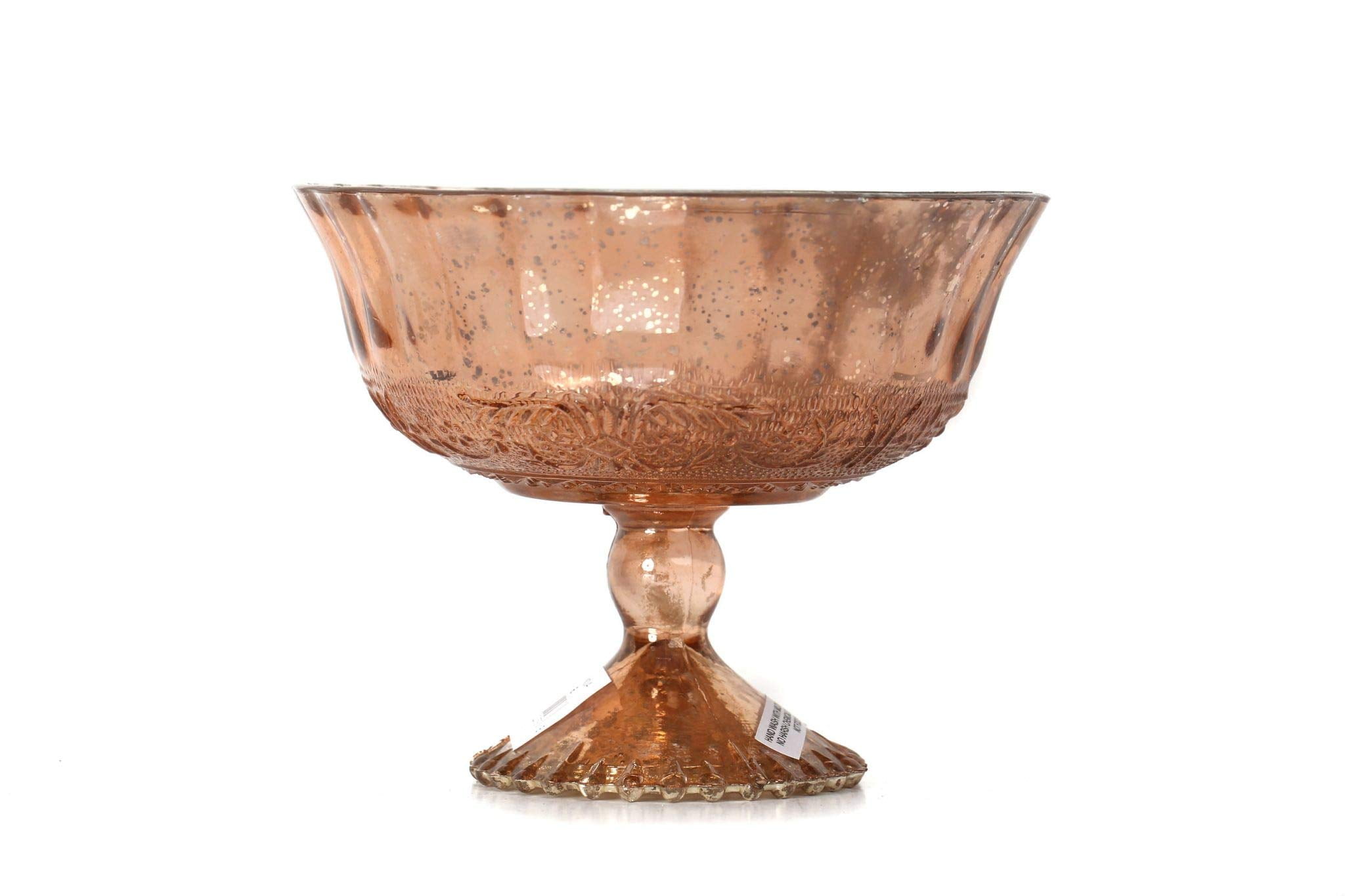 Afloral Blush Copper Glass Compote Bowl Wedding Decoration 5" Tall x