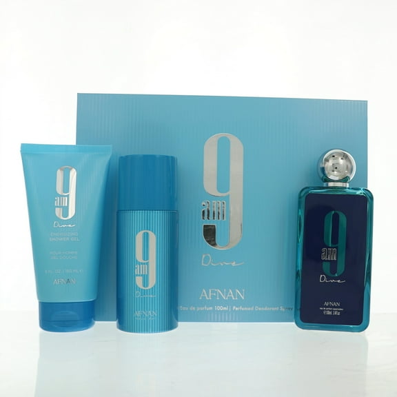 9 Am Dive 3.4 Oz Eau De Parfum Spray by Afnan Gift Set for Men