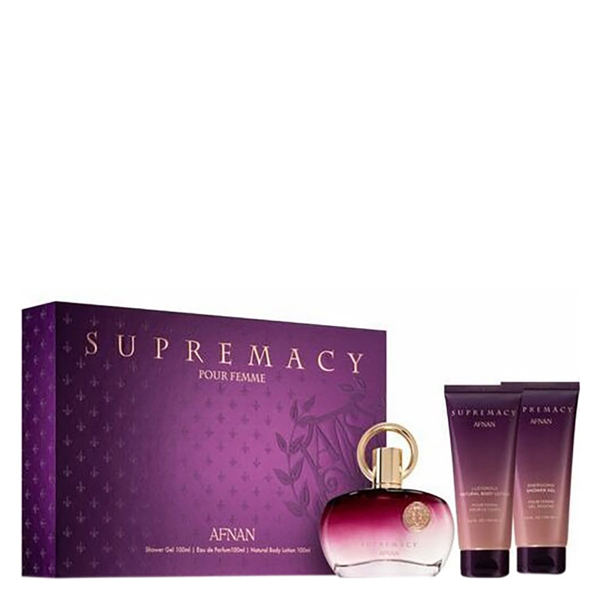 Afnan Supremacy Purple Perfume Gift Set – Eau De Perfume + Body