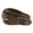 thumbnail image 1 of Afonie S112BRW-XXL Braided Elastic Stretch Belt with Leather Covered Buckle, Brown - 2XL, 1 of 1