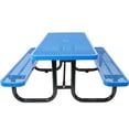 thumbnail image 1 of Afoxsos 6 ft. Blue Rectangular Outdoor heavy duty picnic table with Umbrella Pole Carbon Steel Picnic Table, 1 of 7