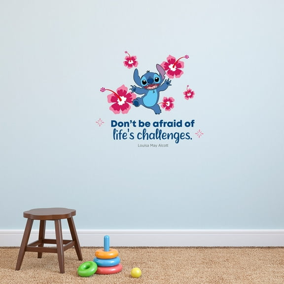 Don't Be Afraid Lilo Stitch Quote Cartoon Quotes Decors Wall Sticker Art Design Decal for Girls Boys Kids Room Bedroom Nursery Kindergarten Home Decor Stickers Wall Art Vinyl Decoration (40x40 inch)