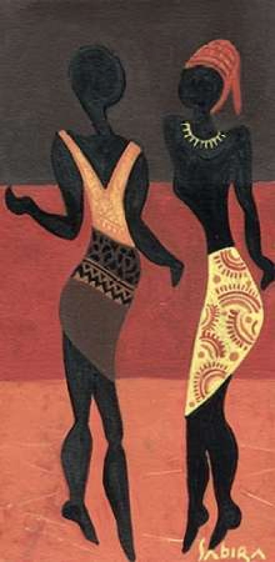 Afric figura I Canvas Art - Sabira Manek (24 x 48)