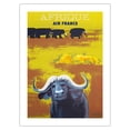 thumbnail image 1 of Africa (Afrique) - African Wildlife - France - Vintage Airline Travel Poster by Paul Colin c.1956 - Fine Art Matte Paper Print (Unframed) 24x32in, 1 of 4