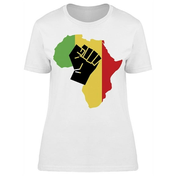 Africa And Fist T-Shirt Women -Image by Shutterstock Women T-Shirt, Female Small