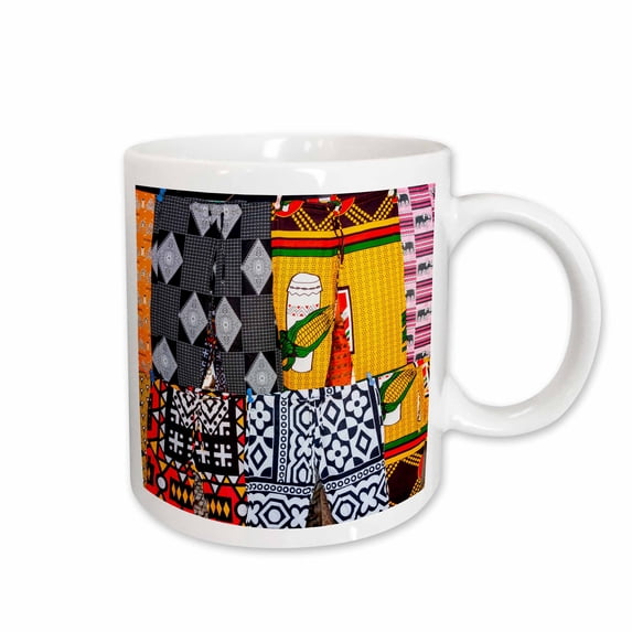 3drose, Africa, Angola, Benguela. Bright Colored Pants for Sale at Local Shop., 15oz Mug