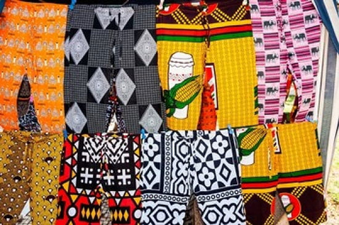 Africa Angola Benguela Bright colored pants for sale at local shop Canvas Art - Alida Latham DanitaDelimont (38 x 25)