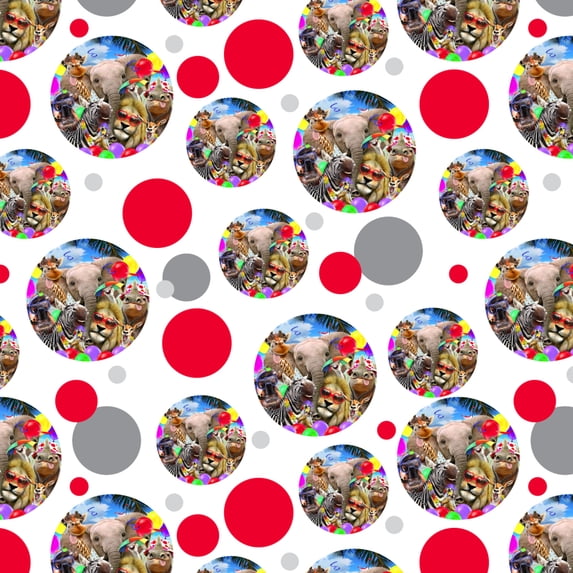 Africa Animal Beach Party Selfie Lion Giraffe Zebra Wildebeest Rhino Premium Gift Wrap Wrapping Paper Roll