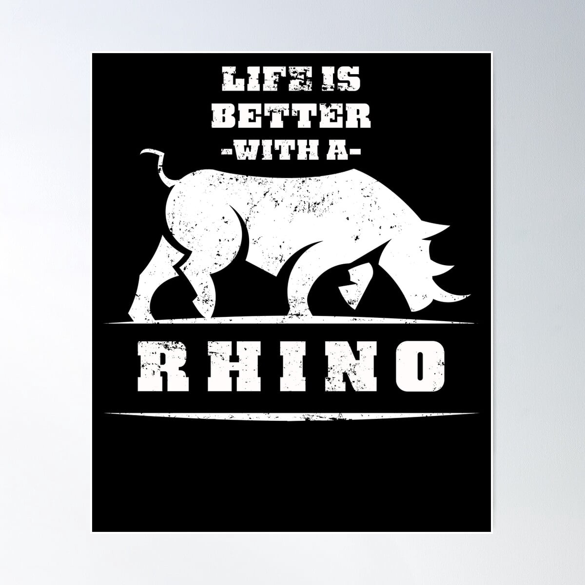 Africa Animal Rights Activist Rhino Poster Wall Art, Modern Wall Decor ...