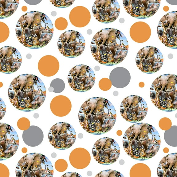 Africa Animals Smile Selfie Elephant Giraffe Zebra Hippo Rhino Premium Gift Wrap Wrapping Paper Roll