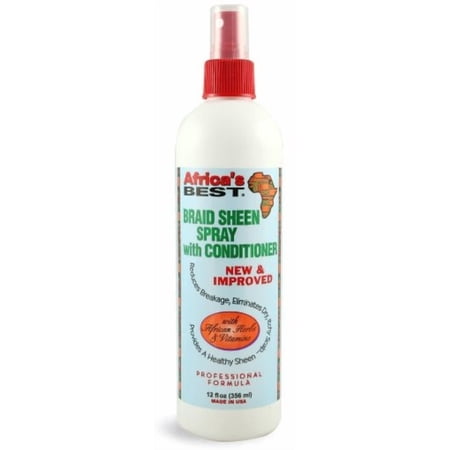 Africa Best Braid Sheen Spray with Conditioner, 12 oz (Pack of 6)
