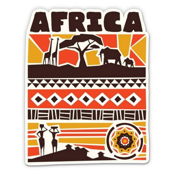 Africa Colorful Tribal Design - 5" Vinyl Sticker - For Car Laptop I-Pad - Waterproof Decal