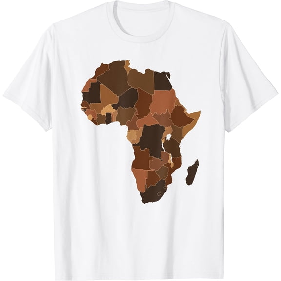 Africa Complexions Map Novelty Melanin Africa Map T-Shirt100% pure cotton white short-sleeved T-shirts for men and women