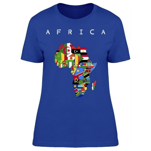 Africa Continent Map Graphic T-Shirt Women -Image by Shutterstock, Female x-Large