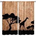 thumbnail image 1 of Africa Deserted Image Curtains, Giraffes Bushes Lake Surface Living Room Bedroom Window Drapes 2 Panel Set, Dust-Proof Easy to Clean Window Treatments Apply to Living Room Bedroom-W84xL84in, 1 of 6