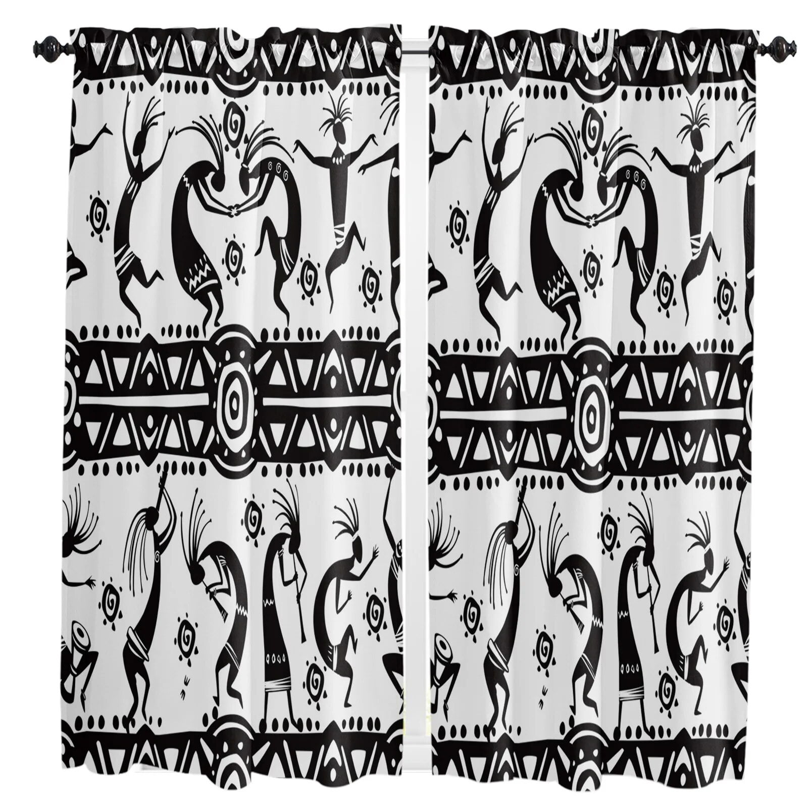 Earthtone Tribal Emblem Quilted Curtains NCU0NXD1156