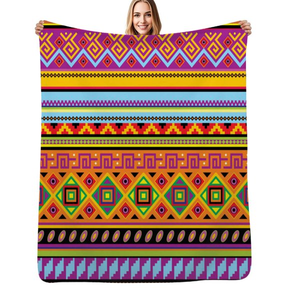 Africa Ethnic Colorful Pattern Flannel Blankets Soft Throw Blanket Winter Travel Office Outdoor Bedspread