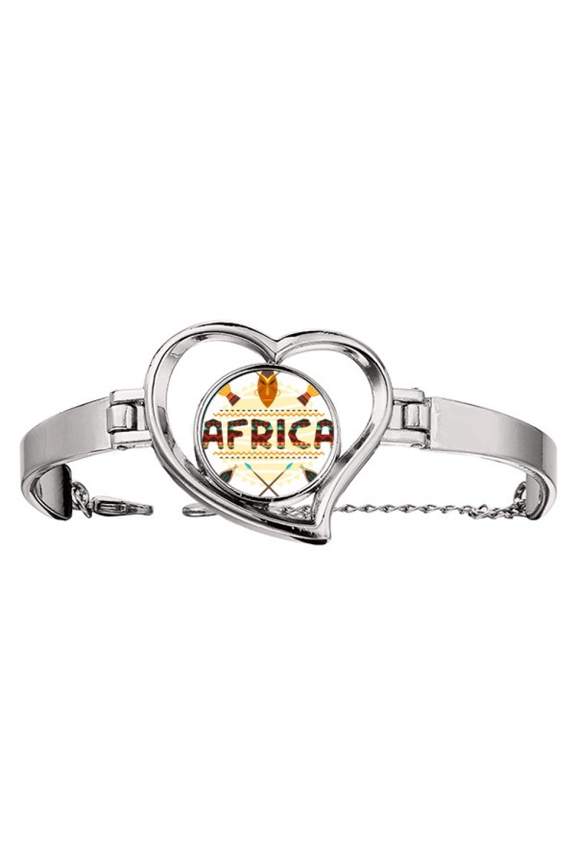 Africa Fancy Text Totem Signs Bracelet Heart Jewelry Wire Bangle