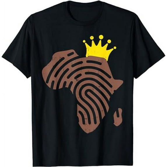 Africa Fingerprint Crown Black History Pride Heritage Gift T-Shirt