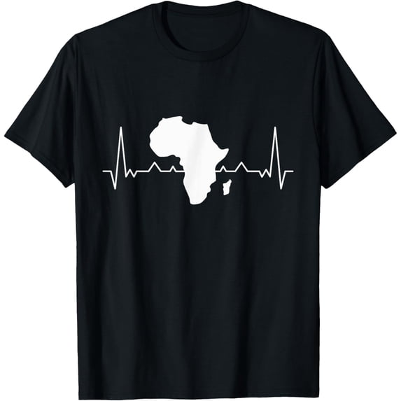 Africa Heartbeat Safari Africa Travel South Africa T-ShirtMen and women, Black T-shirt, size: Extra large