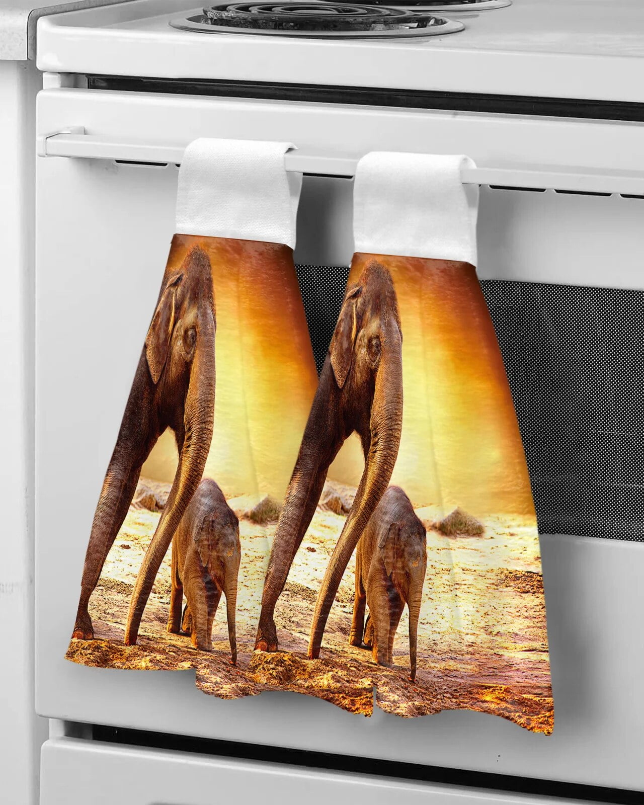 Africa Indian Elephant Hand Towel Quick Dry Microfiber Towels Kitchen ...