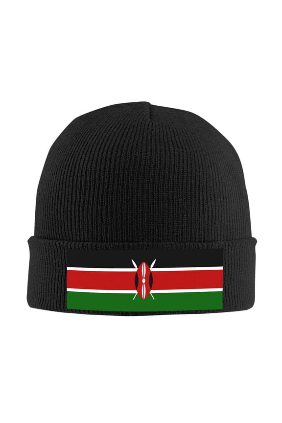 Africa Kenyans-Flag Beanie Hat Knit Hat Skull Cap for Men Women Winter Hat Black