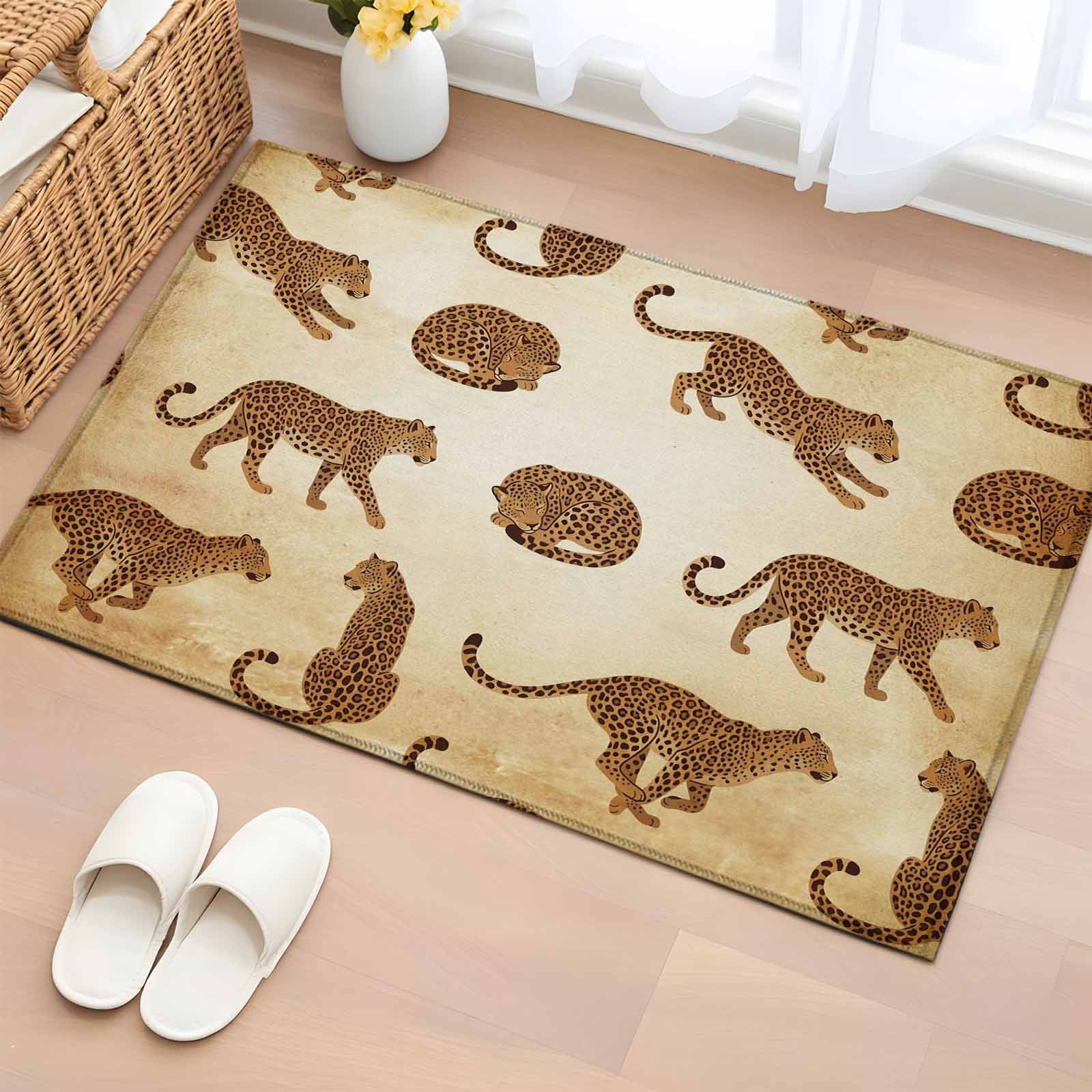 Africa Leopard Animal Washable Small Entryway Area Rugs 2'x3', Vintage ...