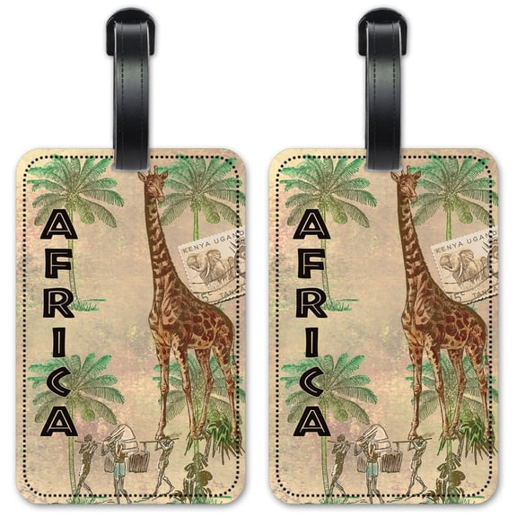 Africa - Luggage ID Tags / Suitcase Identification Cards - Set of 2