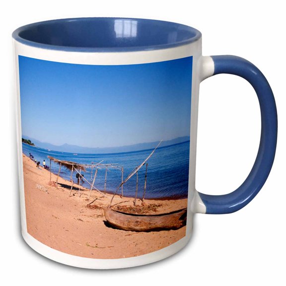3drose, Africa. Malawi. Cape Maclear. Lake Malawi, Beach Scene-af25 Rsw0088 - Roy Schwarz, 11oz Two-tone Blue Mug