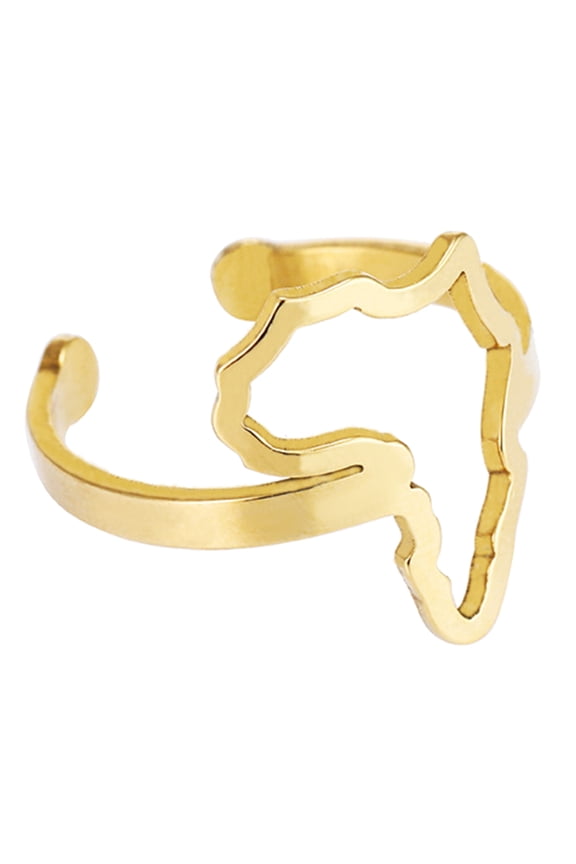 Africa Map Adjustable Rings Women Opening Rings Elegant Rings Culture Jewelry Hip Hop Outline Joint Rings