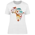 thumbnail image 1 of Africa Map Animals T-Shirt Women -Image by Shutterstock, Female 3X-Large, 1 of 4