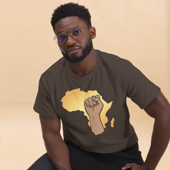 Africa Map Black History Month Juneteenth African American Graphic classic tee (Dark Chocolate, XL)
