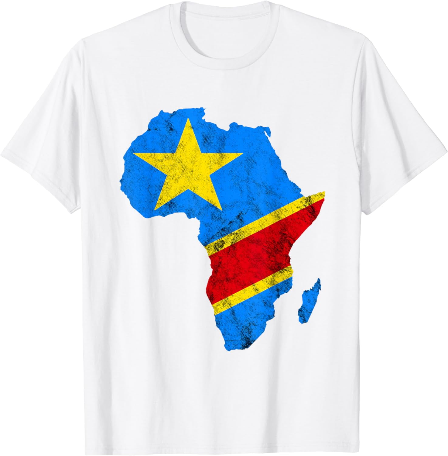 Africa Map Congolese Flag Democratic Republic Of Congo T-Shirt ...