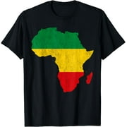 CORATO Africa Map Green Yellow Red Africa pride Reggae Rasta T-Shirt