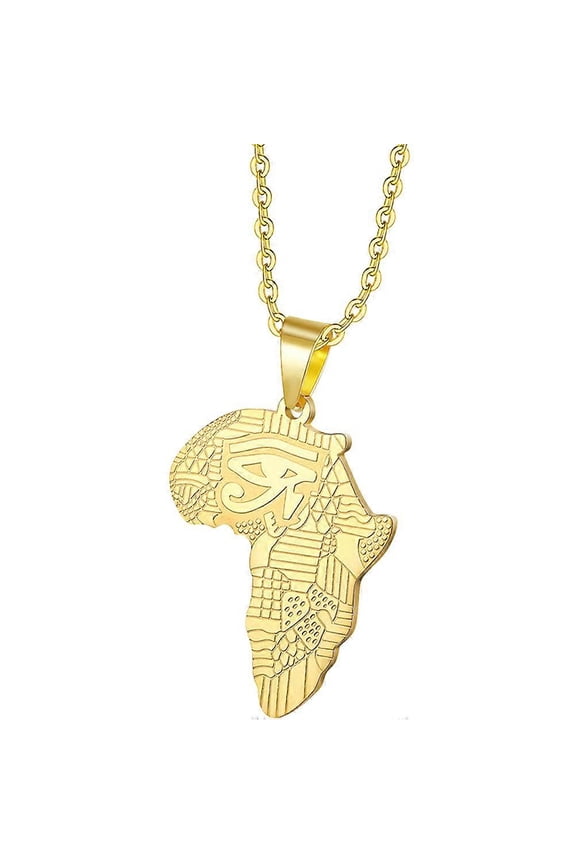Africa Map Necklace Hip Hop Necklace Pendant Necklace Charm Necklace For Men