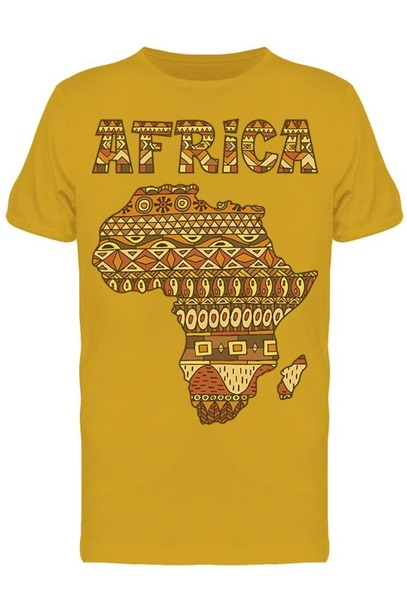 Africa Map Pattern Art T-Shirt Men -Image by Shutterstock, Male Medium