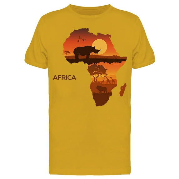 Africa Map Rhino T-Shirt Men -Image by Shutterstock, Male x-Large